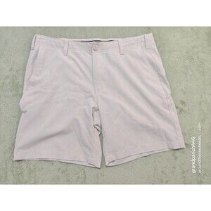 BCG Mens Performance Golf Shorts Sz 34 Beige Khaki Flat Front Active Tech